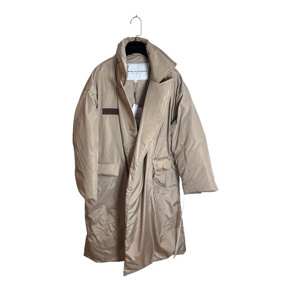 Brandon Blackwood Tailored Puffer Coat Cream New Size Small Maximalist - Picture 3 of 9